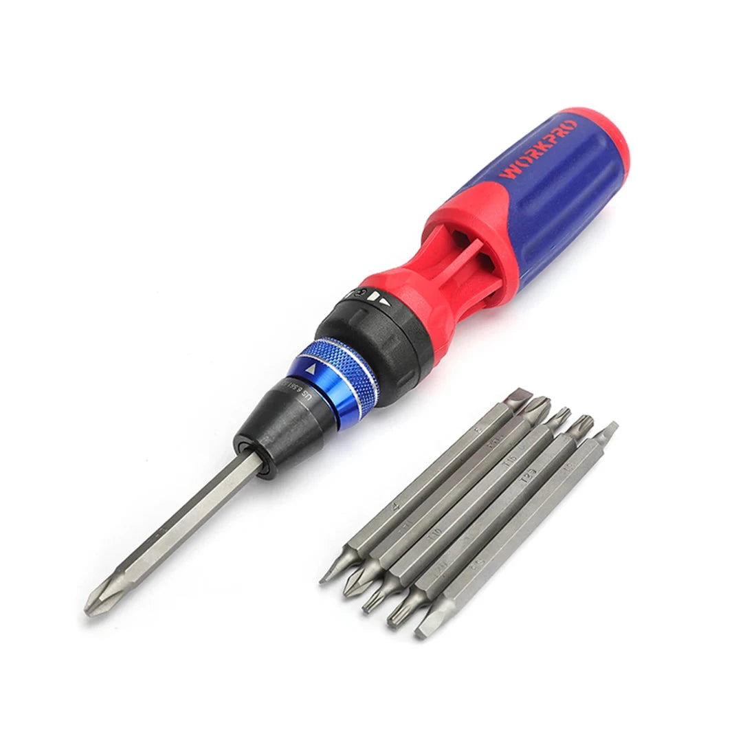 12-in-1 Ratcheting Screwdriver Kit: Quick Load Mechanism with Slotted, Phillips, and TORX Bits