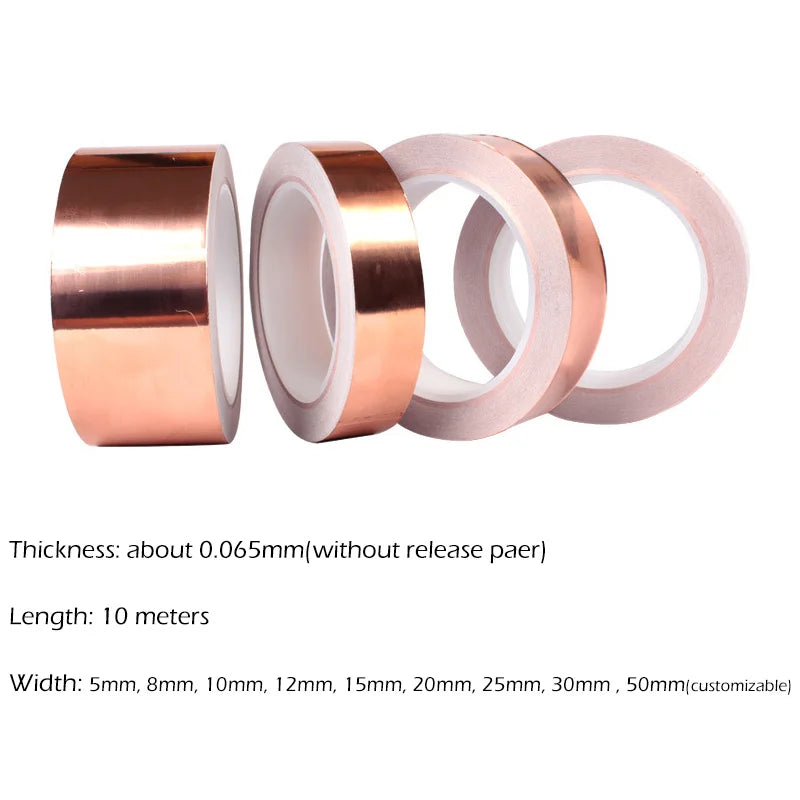 10M Double Side Conductive Copper Foil Heat Proof High Temperature Resistant Tape