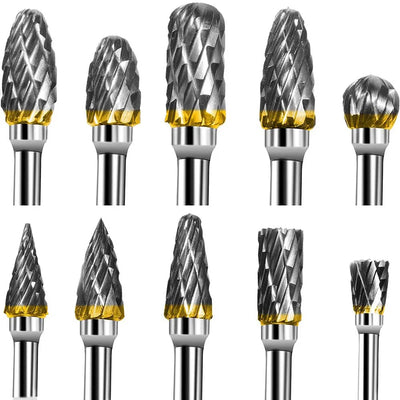 10Pcs Tungsten Steel Milling Cutter Set - 3mm Shank Diamond Cut Rotary Tools