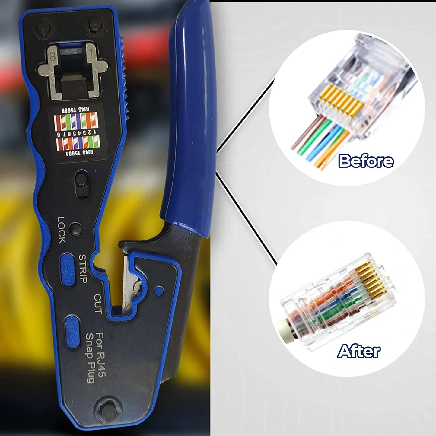 Strumento di Crimpatura RJ45 Compatto e Multifunzione per Connettori Ethernet