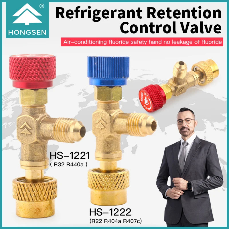 HS R410a R22 Refrigeration Tool Air conditioning Safety Valve Adapter Fitting  Refrigeration Charging  Copper Adapter For R410A