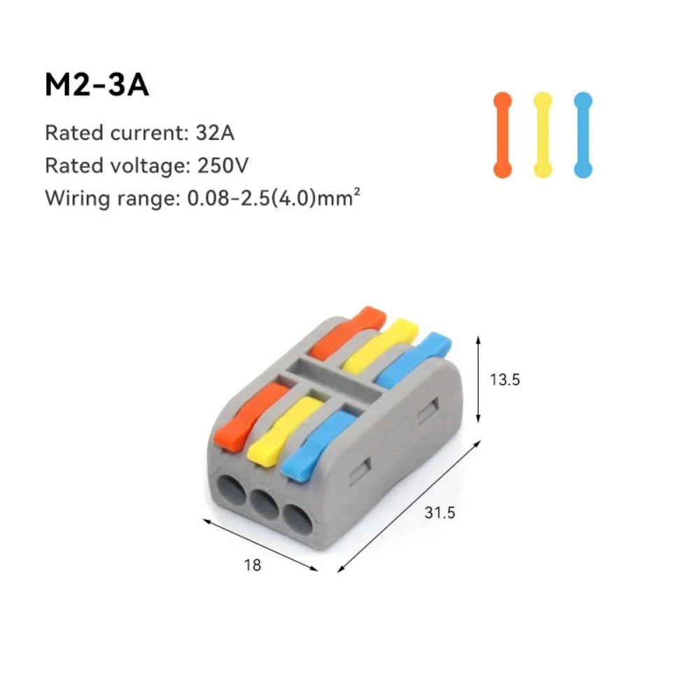 10/30/50 PCS Mini-Schnellverdrahtungskabelanschlüsse Universal Compact Splitter Elektrische Leiter Push-in Home Terminal Block