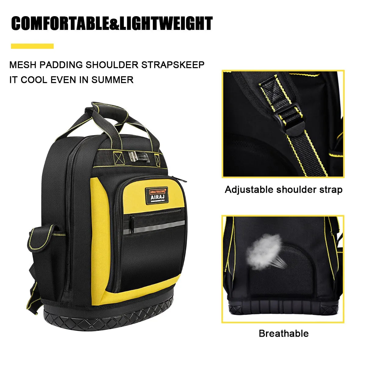 Waterproof Tool Backpack Tool Bag Rubber Base Heavy Duty Tool Organizer Electrician Plumber Maintenance Worker Tool Bags