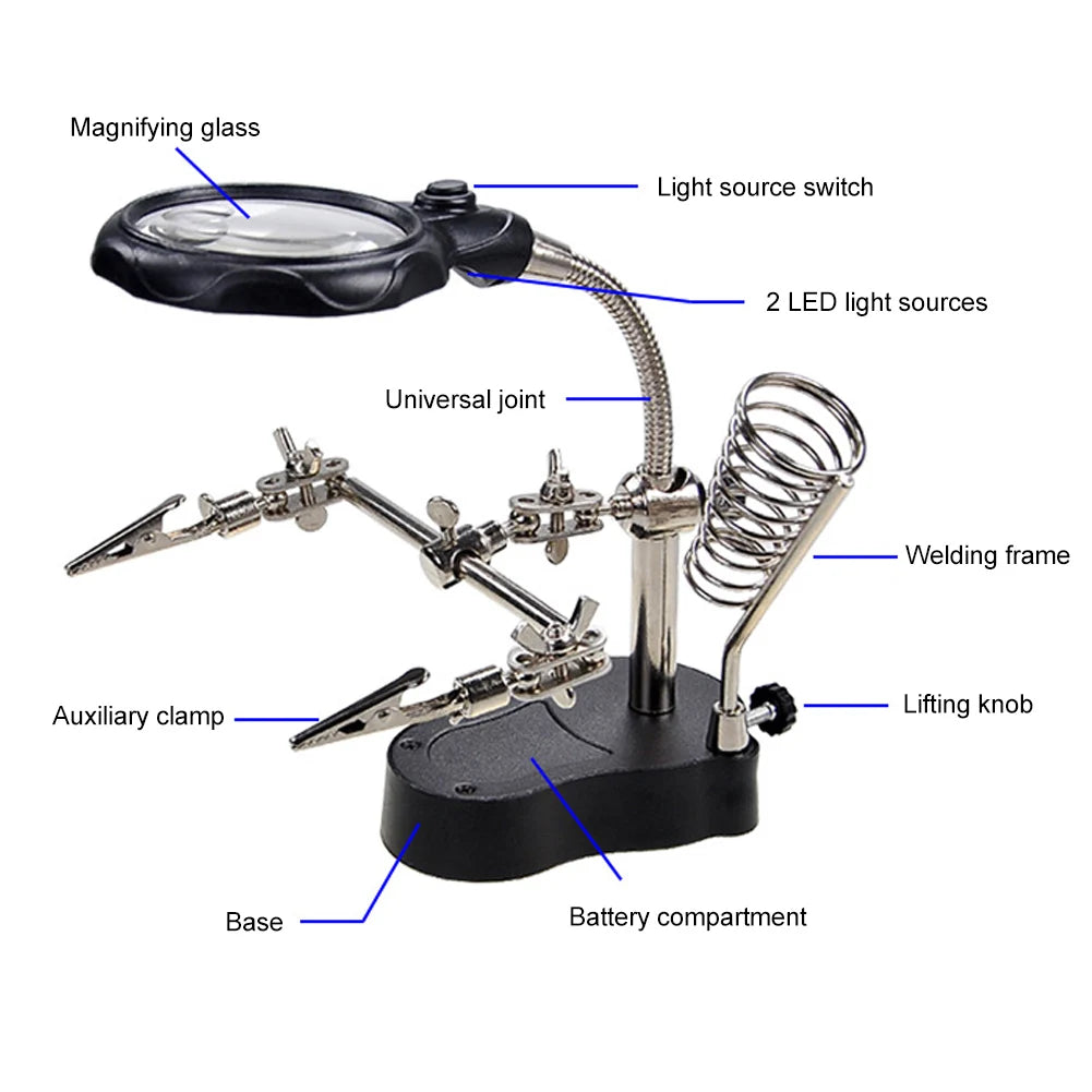 Third Hand Helping Desktop Magnifier Soldering Repair Tool