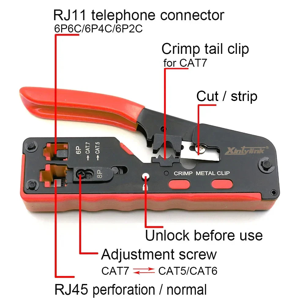 Kit Tester Removibile: Strumento di Crimpatura per Cavi di Rete