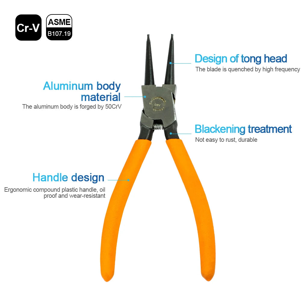 Internal External Circlip Pliers - 5" & 7" Cr-V Snap Ring Clamp