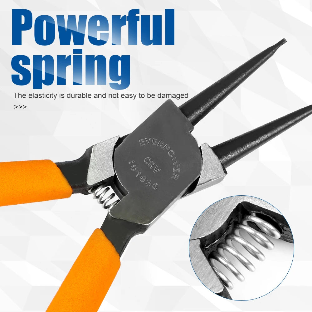 Internal External Circlip Pliers - 5" & 7" Cr-V Snap Ring Clamp