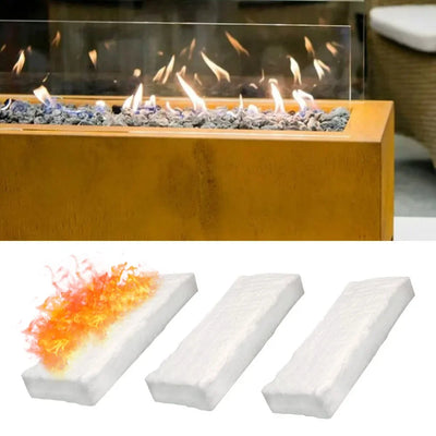 3-piece Bioethanol Sponge Ceramic Wool - Fireplace Accessories for Indoor Ethanol Fireplaces and Bioethanol Burners