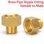 Brass Hex Pipe Connector: Female to Male Threaded Adapter for Water and Gas Systems