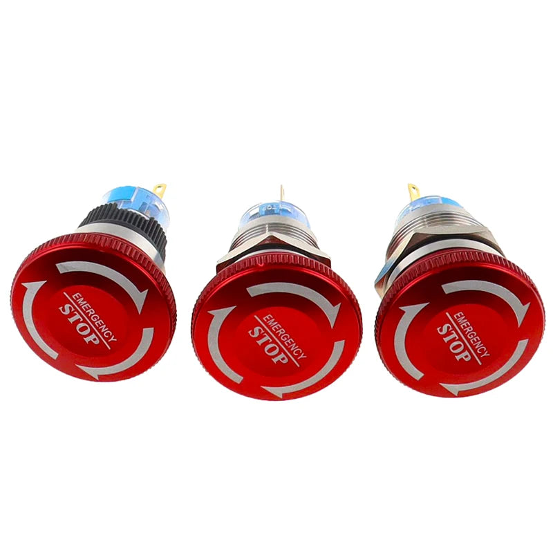 Waterproof Metal Latching Emergency STOP Mushroom Push Button Switch Button Switch Knob Rotary Switch