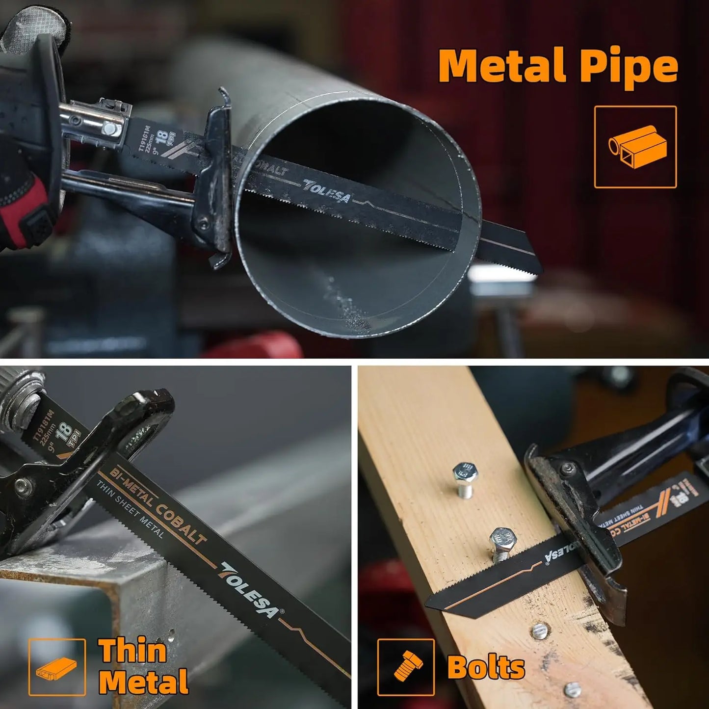 10 Stück Bi-Metall-Sägeblätter – 150 mm/225 mm, 18 TPI für präzises Metallschneiden