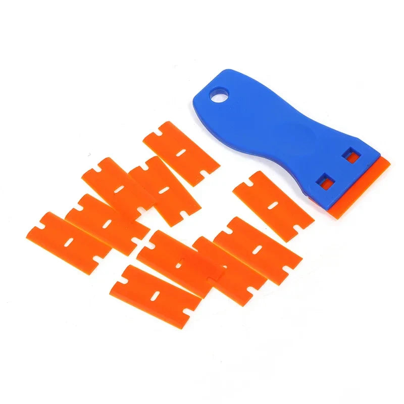 Plastic Razor Scraper - (Removes Car Labels, Stickers, Glue on Glass)