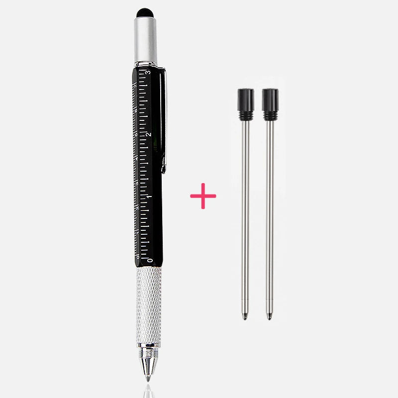 6-in-1 Multifunctional Metal Pen with Ruler, Screwdriver, Stylus, Level & Ballpoint