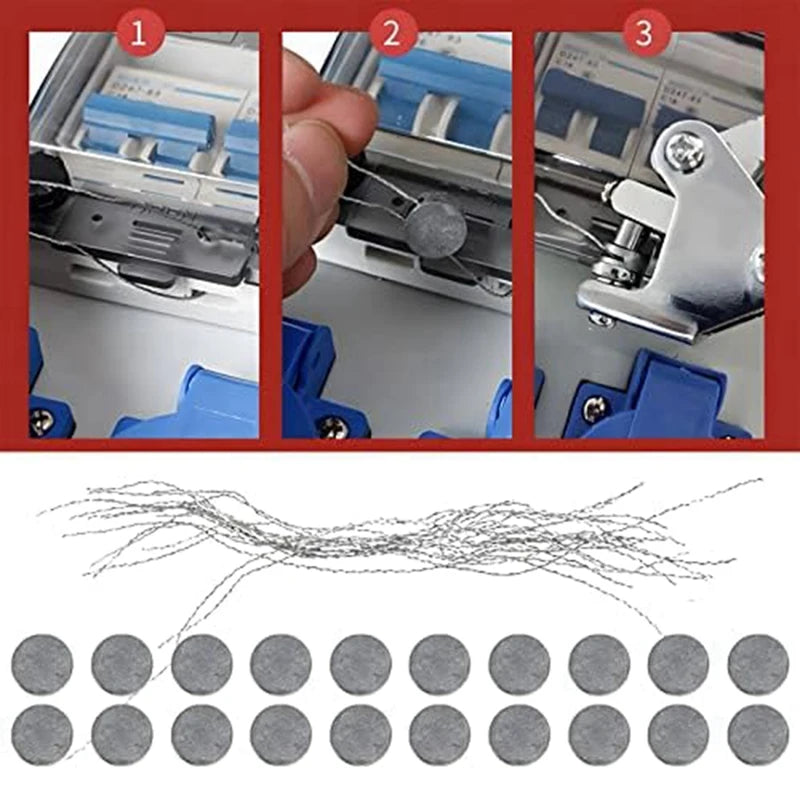 Plombenzangen-Set mit 60 Plomben und Stahldrähten (passend für 10 mm Durchmesser)