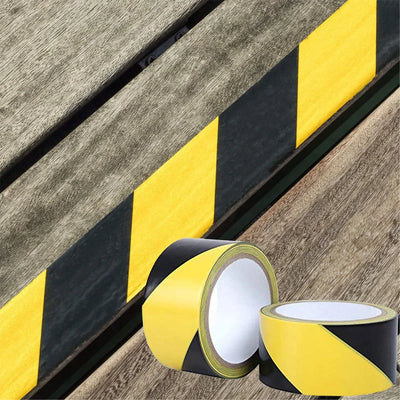 48mm x 15M Black & Yellow Hazard Warning Safety Stripe Tape Ideal For Hazard Caution Warning Social Distance Warehouse Gym Floor