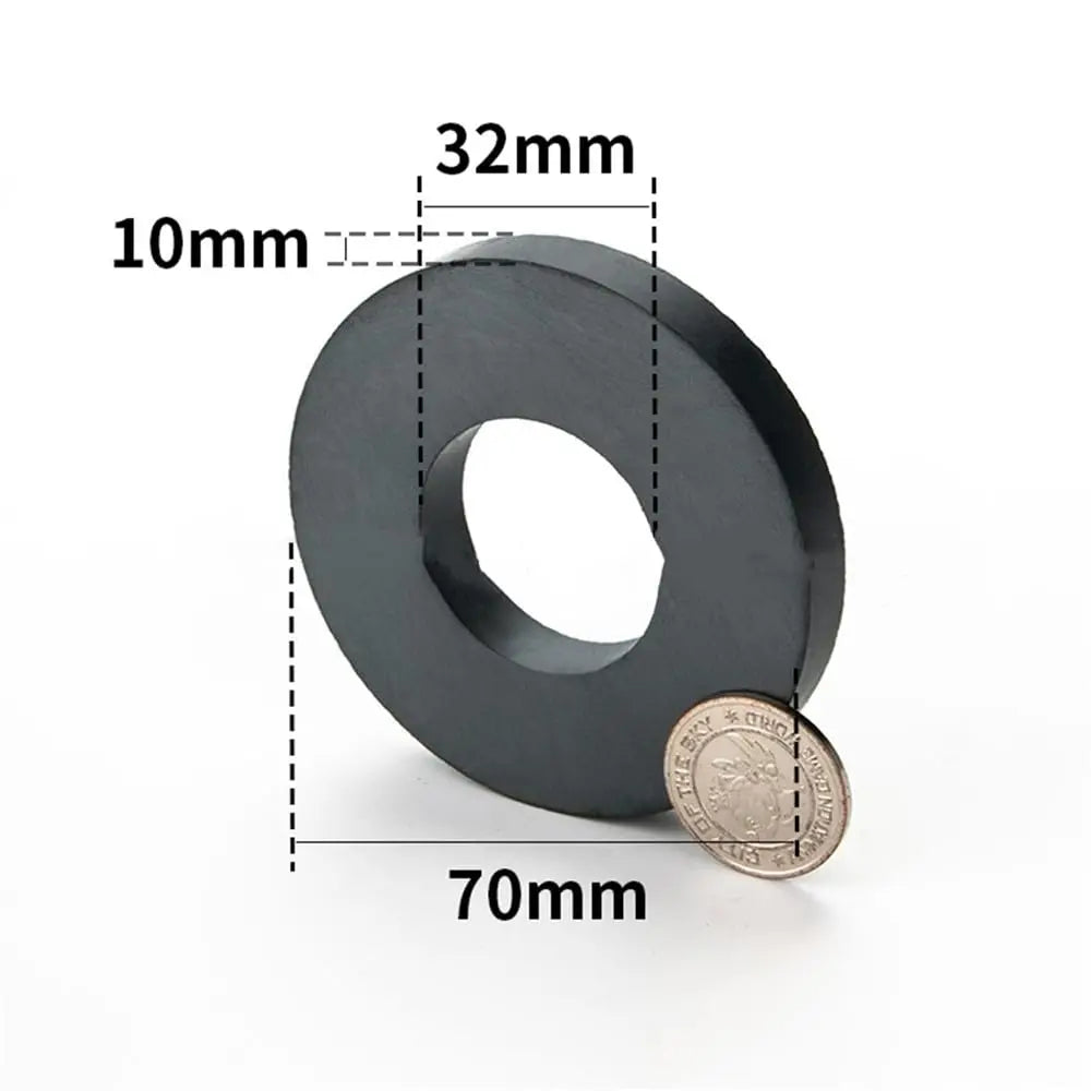 45/50/60/70/80/90/100mm Ferrite Magnet Ring with Hole Black Round Strong for Science Project Industroal DIY Crafts Ferrite Ring