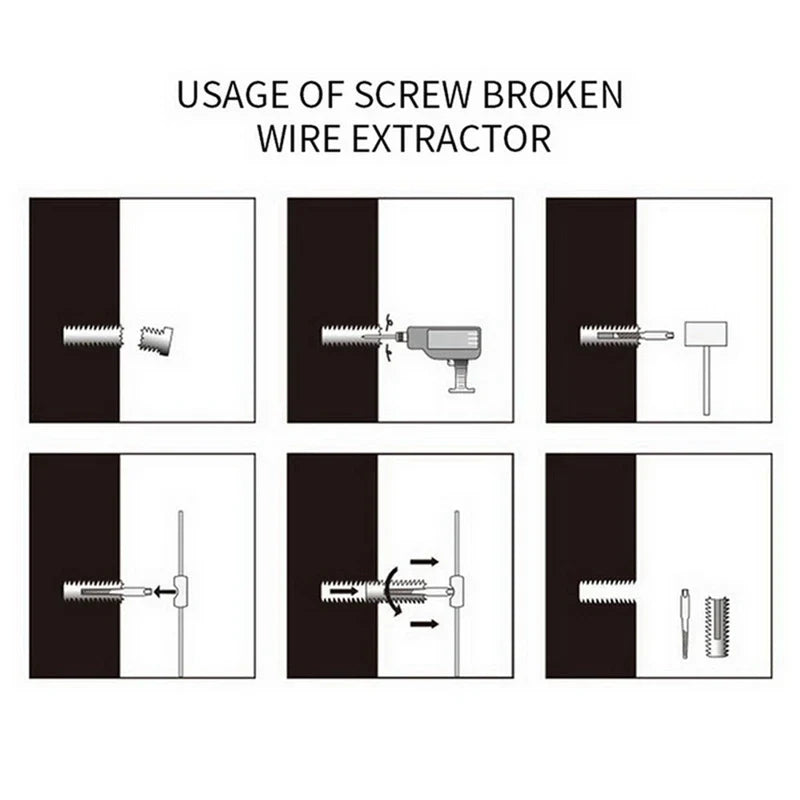 5-Piece Carbon Steel Screw Extractor Set - (Durable,&Easy to Use)