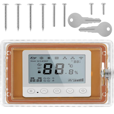 Transparenter Thermostat-Schließkasten mit 2 Schlüsseln – Einfach zu installierender, wandmontierter Thermostatschutz