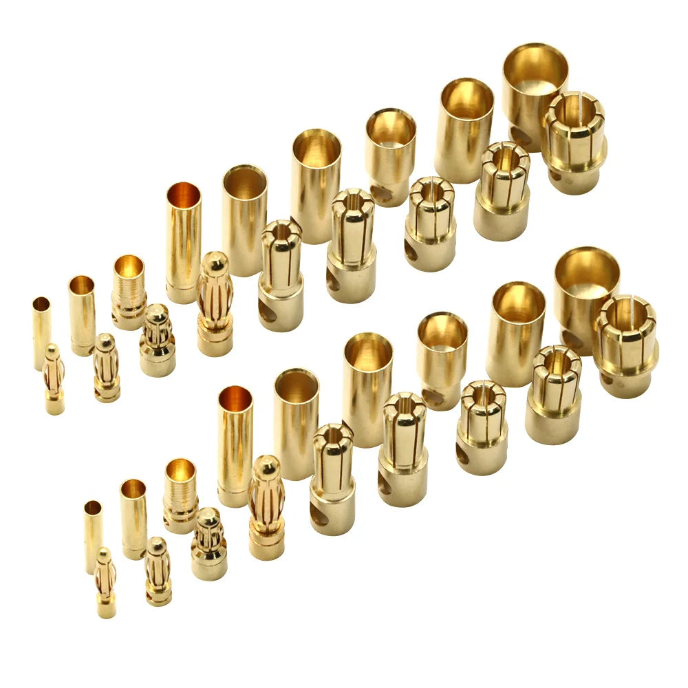 Gold Bullet Connector Male Socket Banana Plug