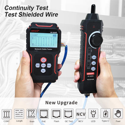 Netzwerkkabel-Tracker NOYAFA NF-8209S Lan-Messtester Netzwerk-Tools LCD-Display Längenmessung Wiremap-Tester Kabel-Tracker