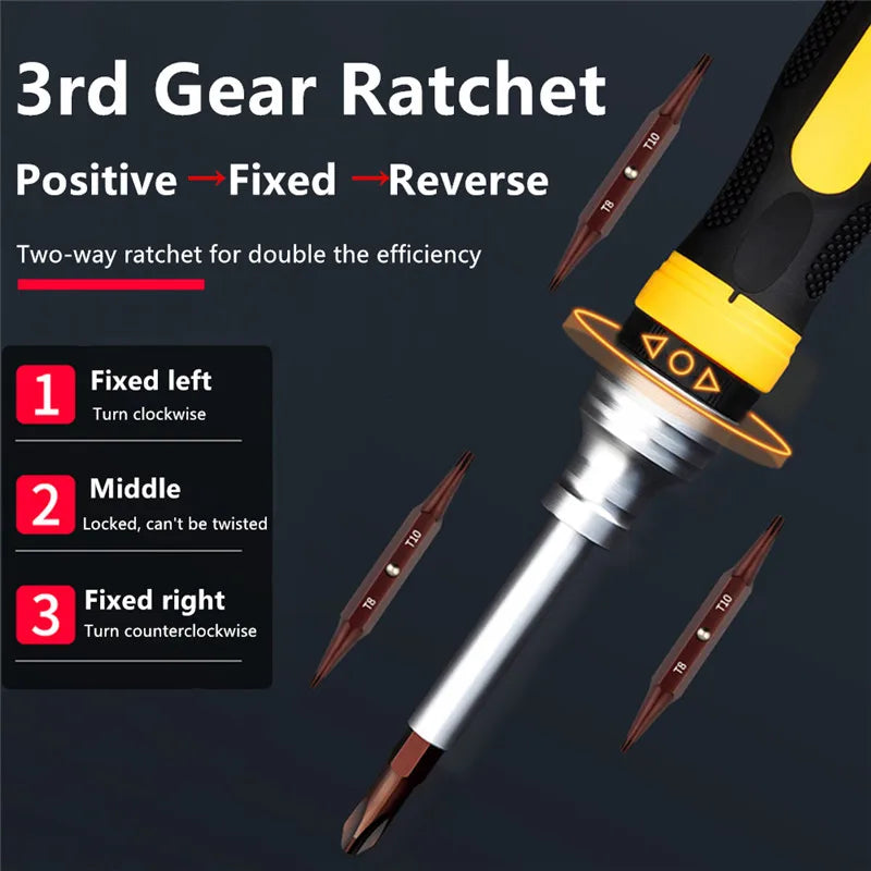 19 in 1 Multi-Function Two-Way Ratchet Screwdriver Set