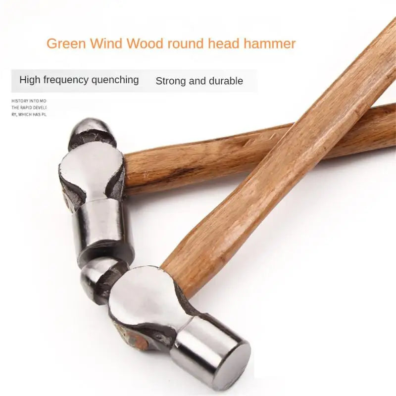 High-Carbon Steel Ball Peen Hammer & Shockproof Wood Handle