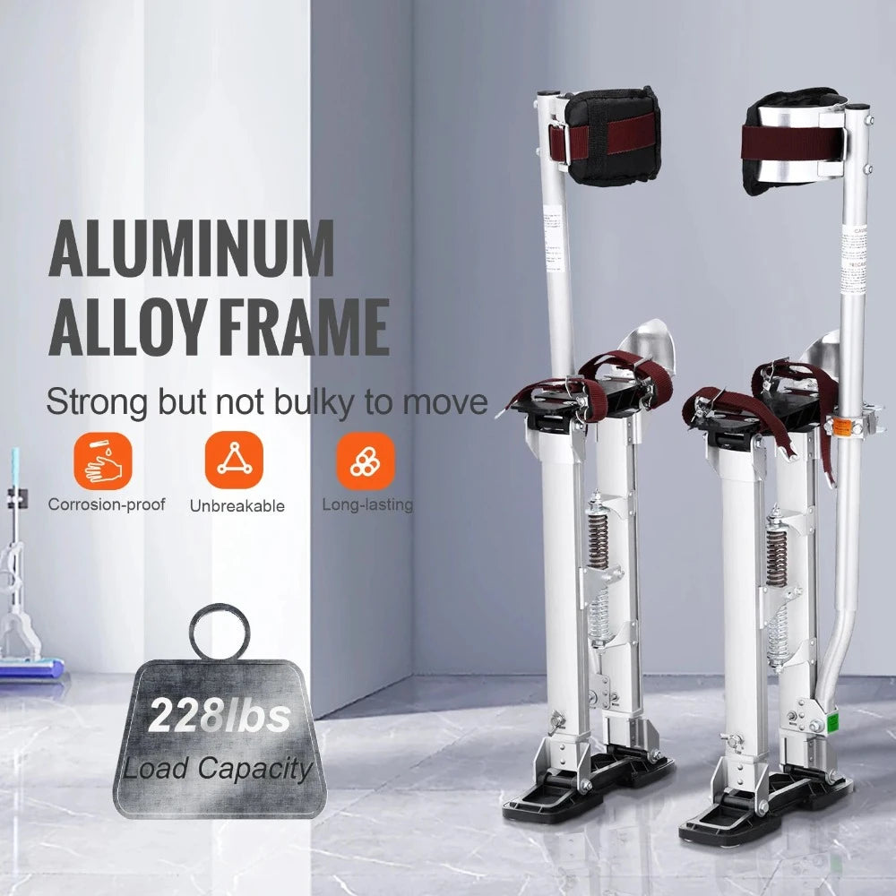 Drywall Stilts 18''-30''/36''-50'' Adjustable Aluminum Tool Stilts with Protective Knee Pads Non-Slip Work Stilts for Home