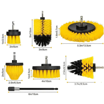 Ensemble de 7 pièces de fixation de brosse de forage, Kit d'outils de brosse de nettoyage, brosse de forage polyvalente avec poteau d'extension pour sol, automobile