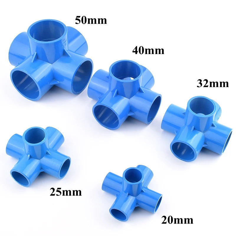 PVC Straight Elbow Tee 4-Way Cross Garden Water Connectors Aquarium Water Pipe Fittings 5-Way Joint