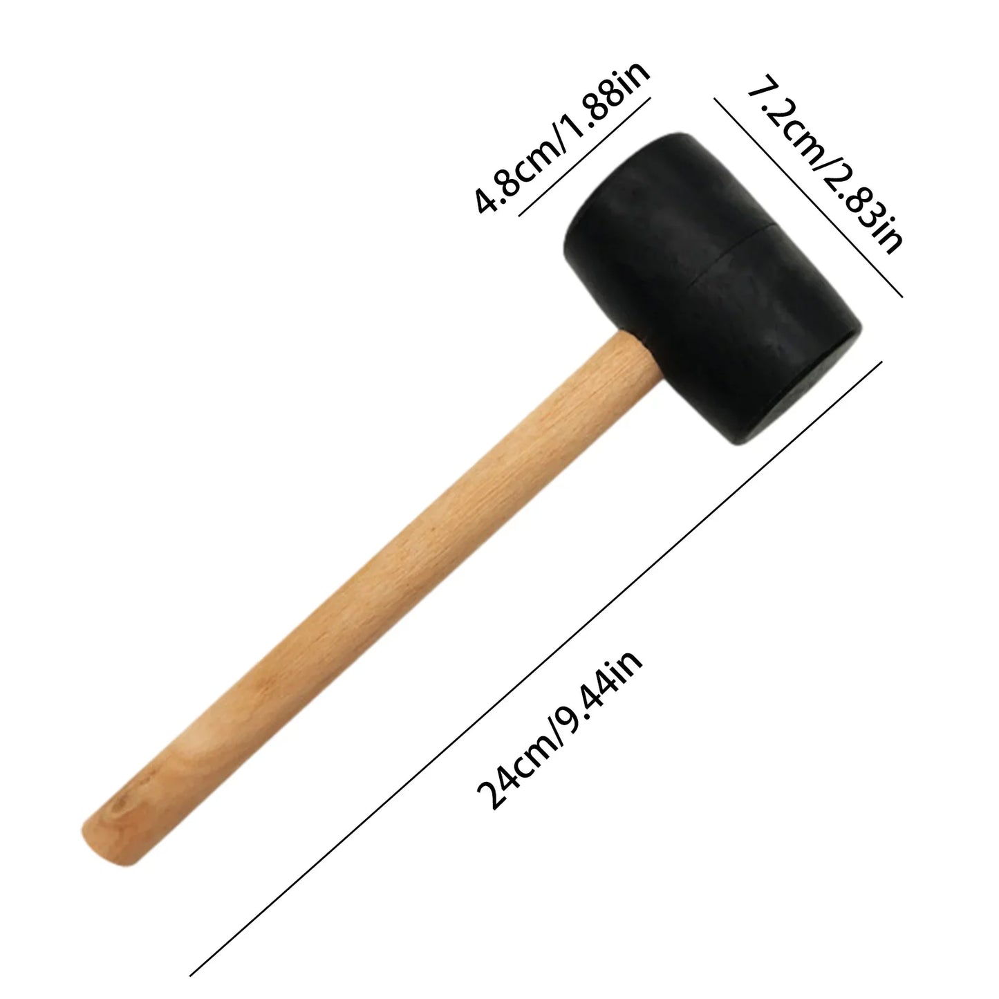 Rubber Mallet with Easy Grip Wood Handle for Flooring