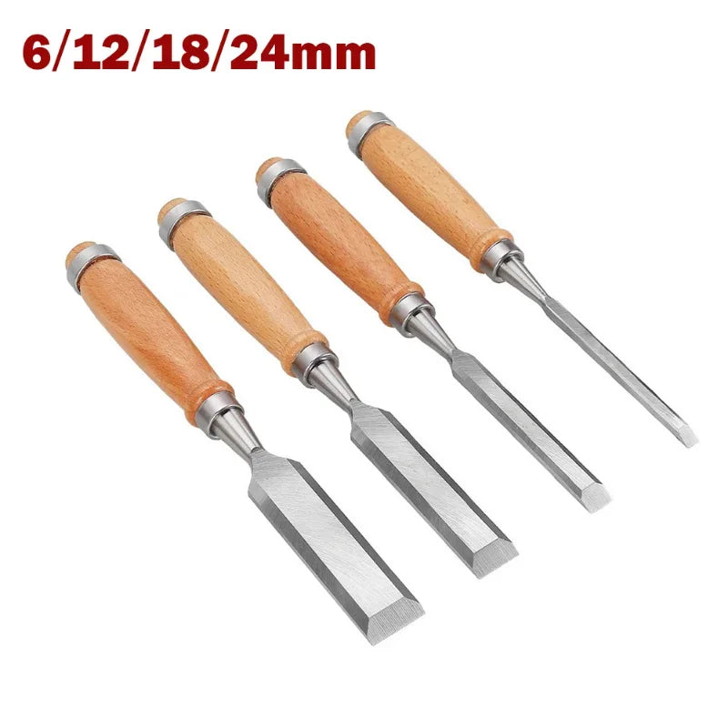 Professional Wood Carving Chisel Set - 4Pcs Hand Gouges for DIY Woodworking