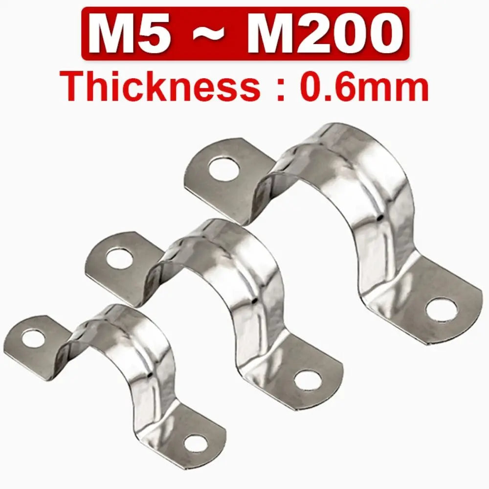 10Pcs Throat Hoop Horseback Hose Clamp Fastening Buckles Plumbing Tightening Saddle Clip M5-M100 5mm-100mm 304 Stainless Steel