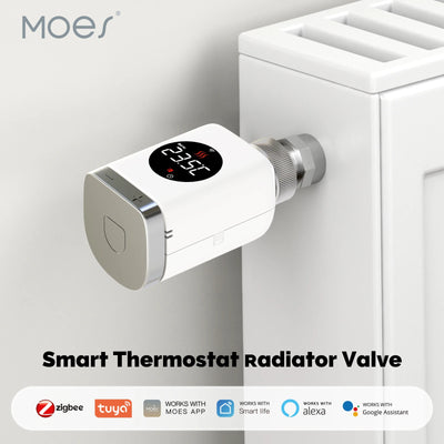 Tuya Smart Wifi/ZigBee Thermostatic Radiator Valve TRV Programmable App Remote Temperature Controller with Alexa GoogleHome