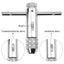 Adjustable T-Handle Ratchet Tap Wrench Set with 5pcs M3-M8/M5-M12 Metric Taps