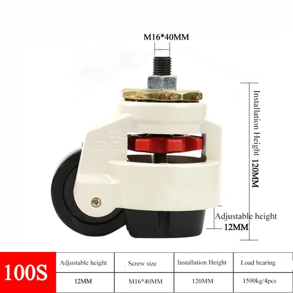 Niveauregulierungsrad, Schwermaschinenrolle, Hochleistungs-Industrierollen GD40F/60F/80F, Schwenklast 500 kg, für Möbelräder