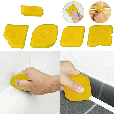 5PCS Silicone Sealant Tool Spreader Finish Kit Caulk Tile Grout Applicator Window Door Cement Caulk Removal Tool