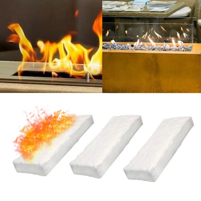 3-piece Bioethanol Sponge Ceramic Wool - Fireplace Accessories for Indoor Ethanol Fireplaces and Bioethanol Burners