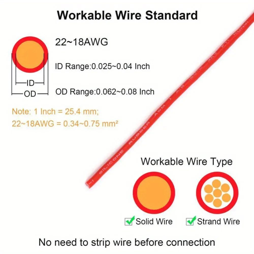 No-Solder Quick Terminal Connector – Wire Cable Snap-In T2 Plug