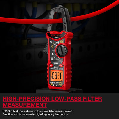 HABOTEST HT206 pince multimètre numérique courant cc/AC 600A multimètre ampèremètre testeur de tension voiture Amp Hz capacité NCV Ohm Test