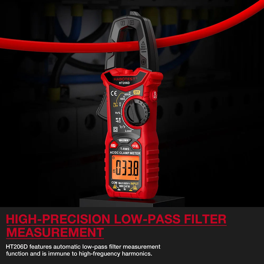 HT206: Pinza Amperometrica Digitale AC per Misurazioni Precise e Sicure