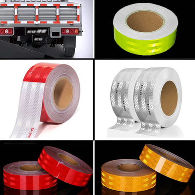 DOT-C2 Truck Reflective Safety Tape Red White Conspicuity Safety Warning Reflectors Film Waterproof Adhesive Sticker For Vehicle