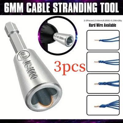 Electrician Wire Twisting Tools 3pcs Quick Connector for 2-6 Electrical Cables, Wire Paralleler