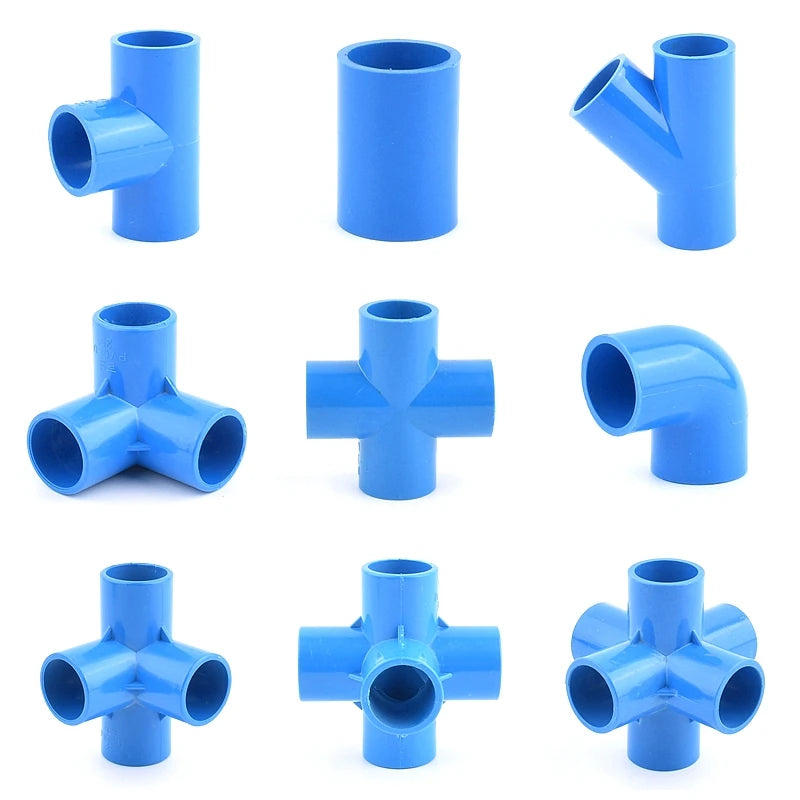 PVC Straight Elbow Tee 4-Way Cross Garden Water Connectors Aquarium Water Pipe Fittings 5-Way Joint