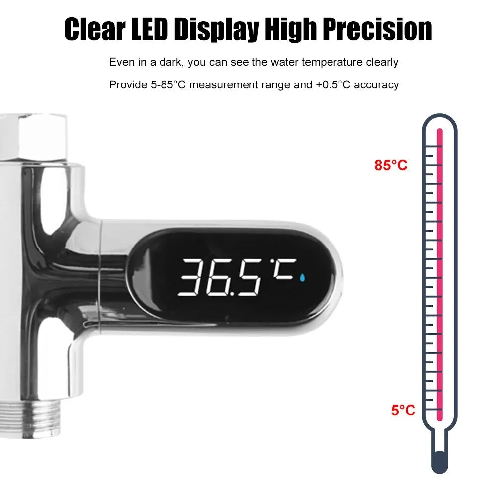 LED Display Water Temperature Monitor for Hot Tubs and Showers