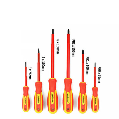 Electrician's VDE 1000V Insulated Screwdriver Set - 6pc