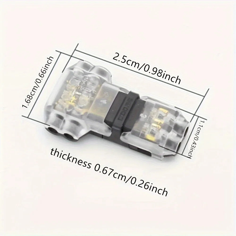 No-Solder Quick Terminal Connector – Wire Cable Snap-In T2 Plug