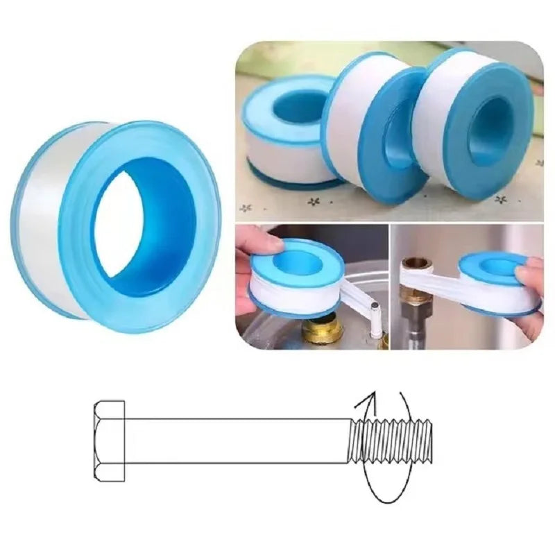 5 Rolls 20M White PTFE Thread Seal Tape for Water Pipe Sealing Tape