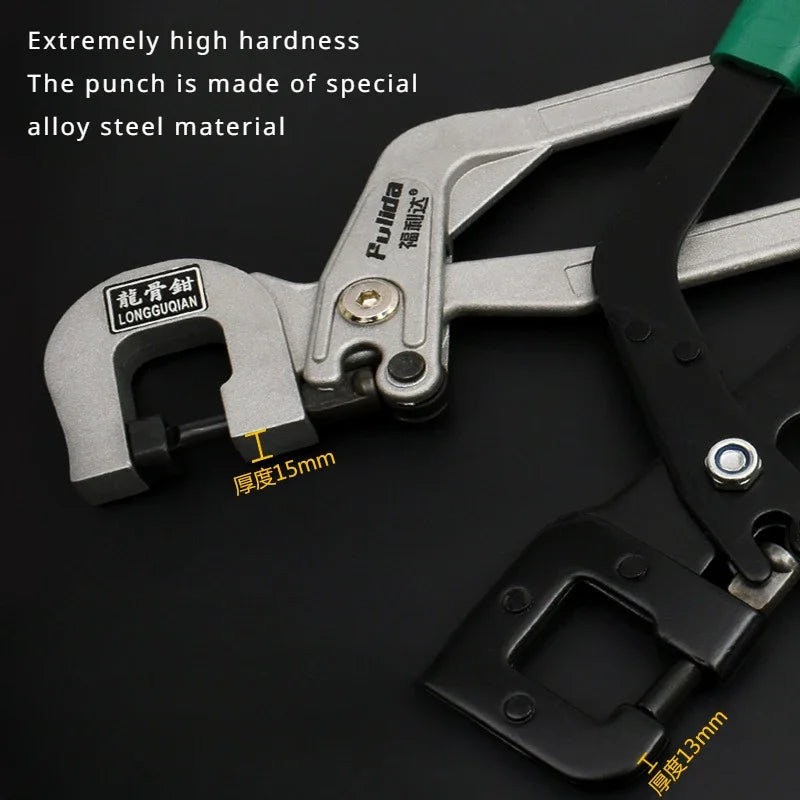 Aluminum Alloy Metal Stud Crimper – Double-Handed Drywall Punching Pliers for Ceiling and Keel Fastening