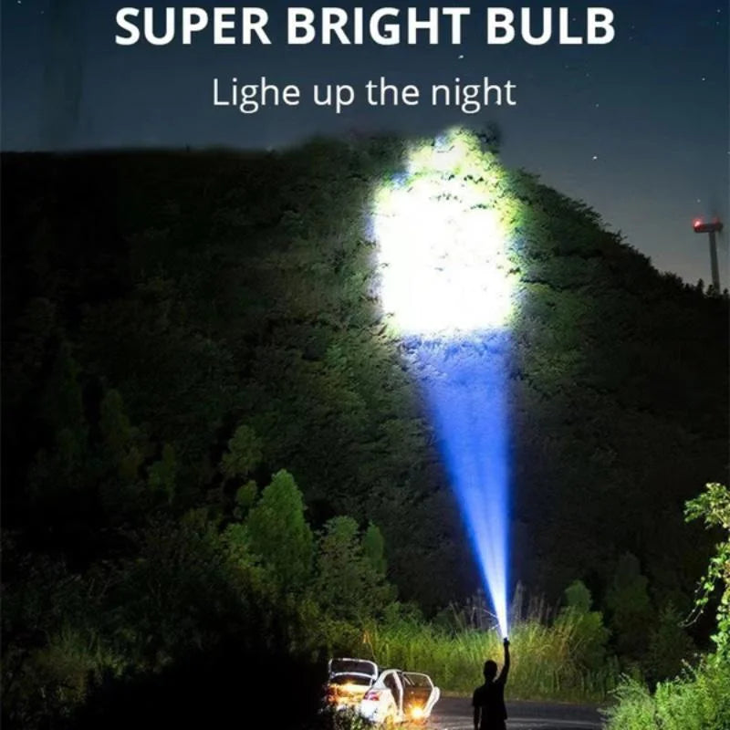 USB Rechargeable LED Spotlight: Waterproof Super Bright Flashlight with 4 Modes