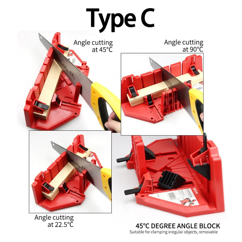 Woodworking Angle Cutting Miter Saw Box - 22.5/45/90 Degree